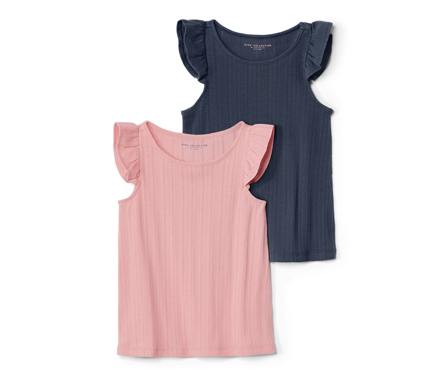 Dve detské tričká s ažúrovým vzorom.