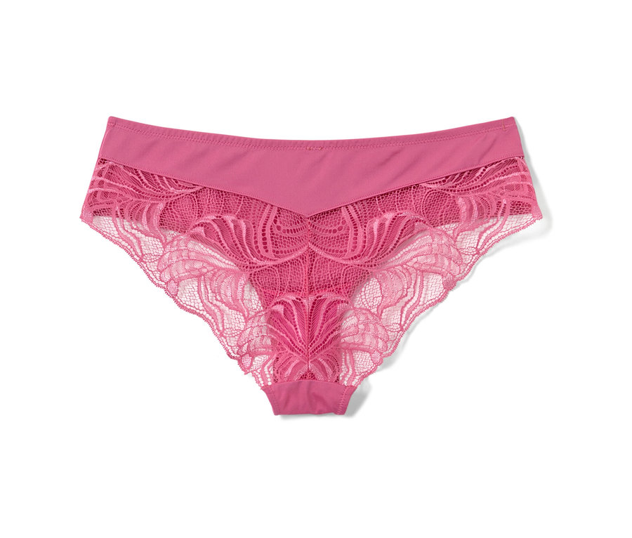 Svetloružové brazílske nohavičky, 1 zo 4 ks, s čipkou.