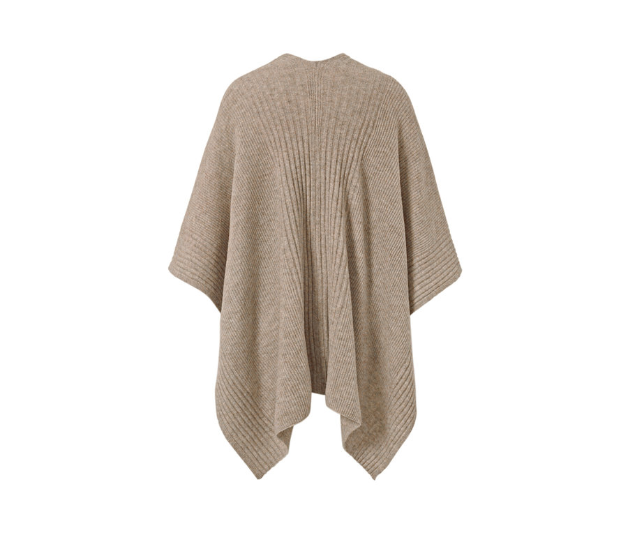 Béžová pletená pelerína.