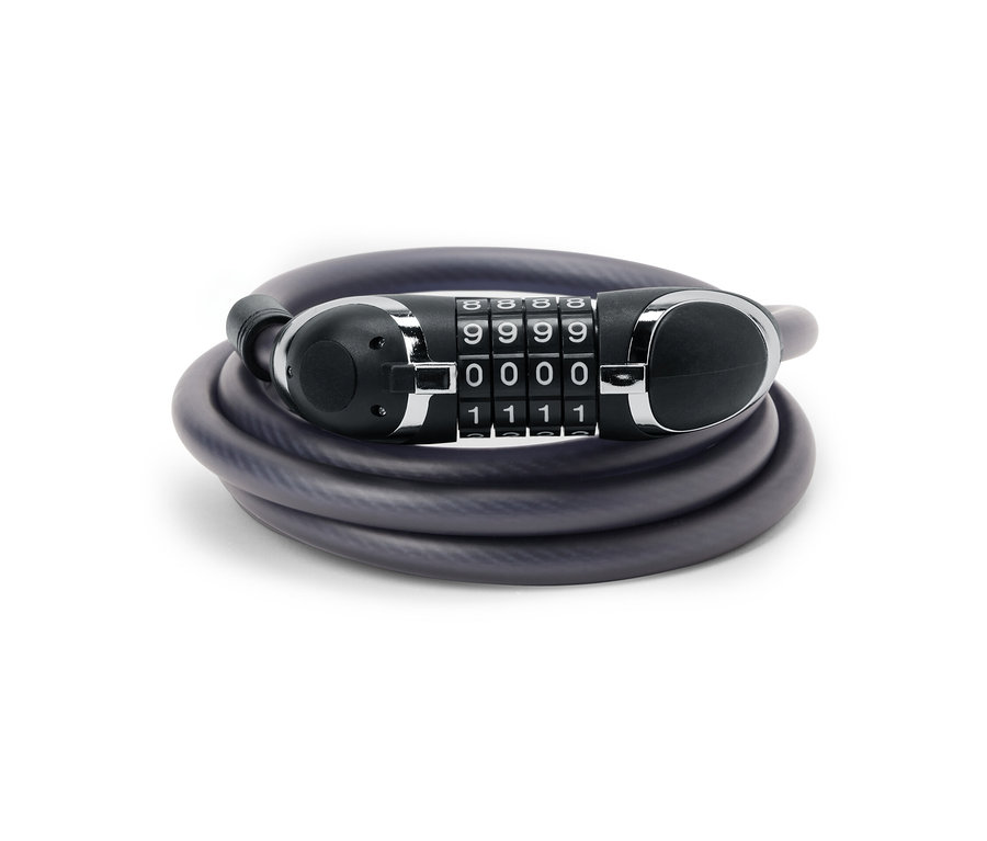 Zrolovaný extra dlhý univerzálny zámok s oceľovým lankom.