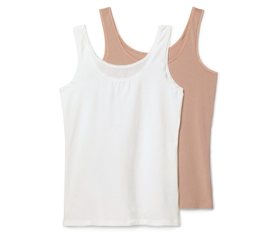 Dve tielka ležia na sebe, jedno je biele a druhé svetlohnedé.