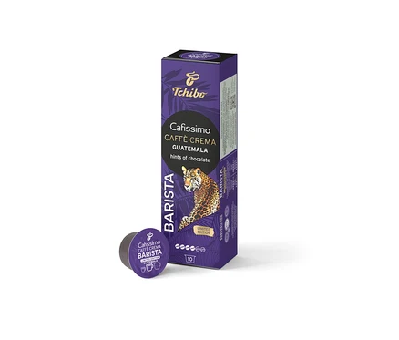 Fialové balenie Cafissimo BARISTA Caffè Crema Guatemala s kapsulou.