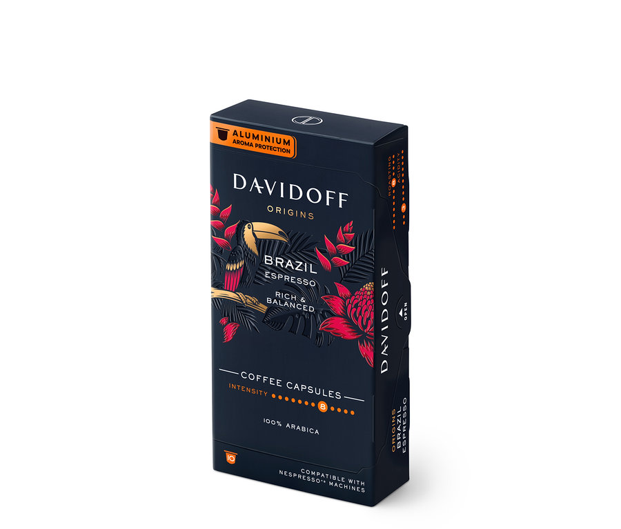 Balenie kapsúl DAVIDOFF CAFÉ ORIGINS Brazil.