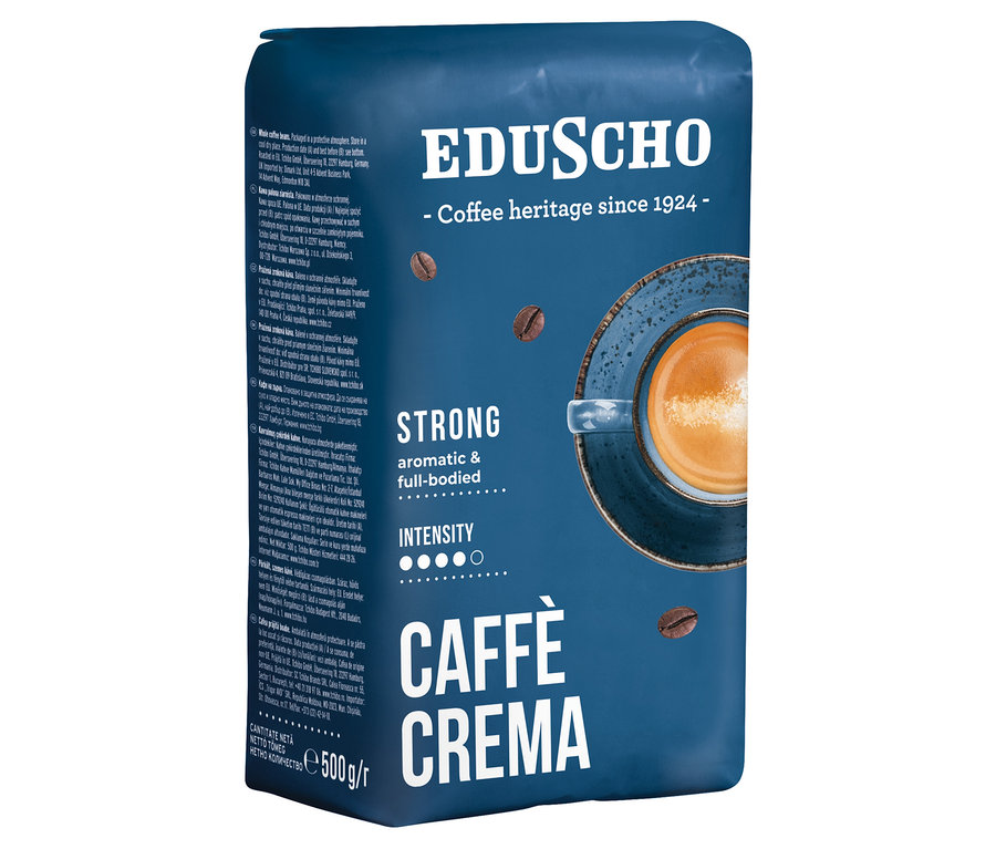 Balenie zrnkovej kávy Eduscho Crema Strong 500g.