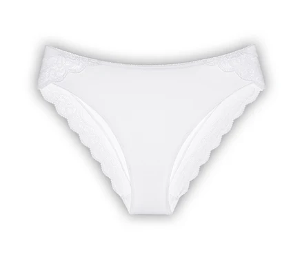 Biele nohavičky Triumph Amourette Tai s čipkou.