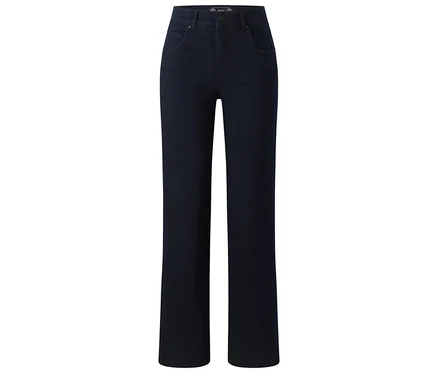 Tmavomodré rifle Angels Denim »Lara«, Straight Fit na bielom pozadí.