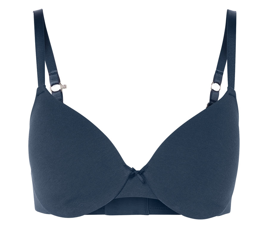 Tmavomodrá podprsenka pod tričko.