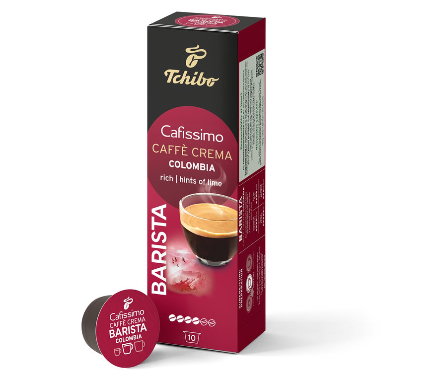 Balenie a kapsula Cafissimo BARISTA Caffè Crema Colombia.