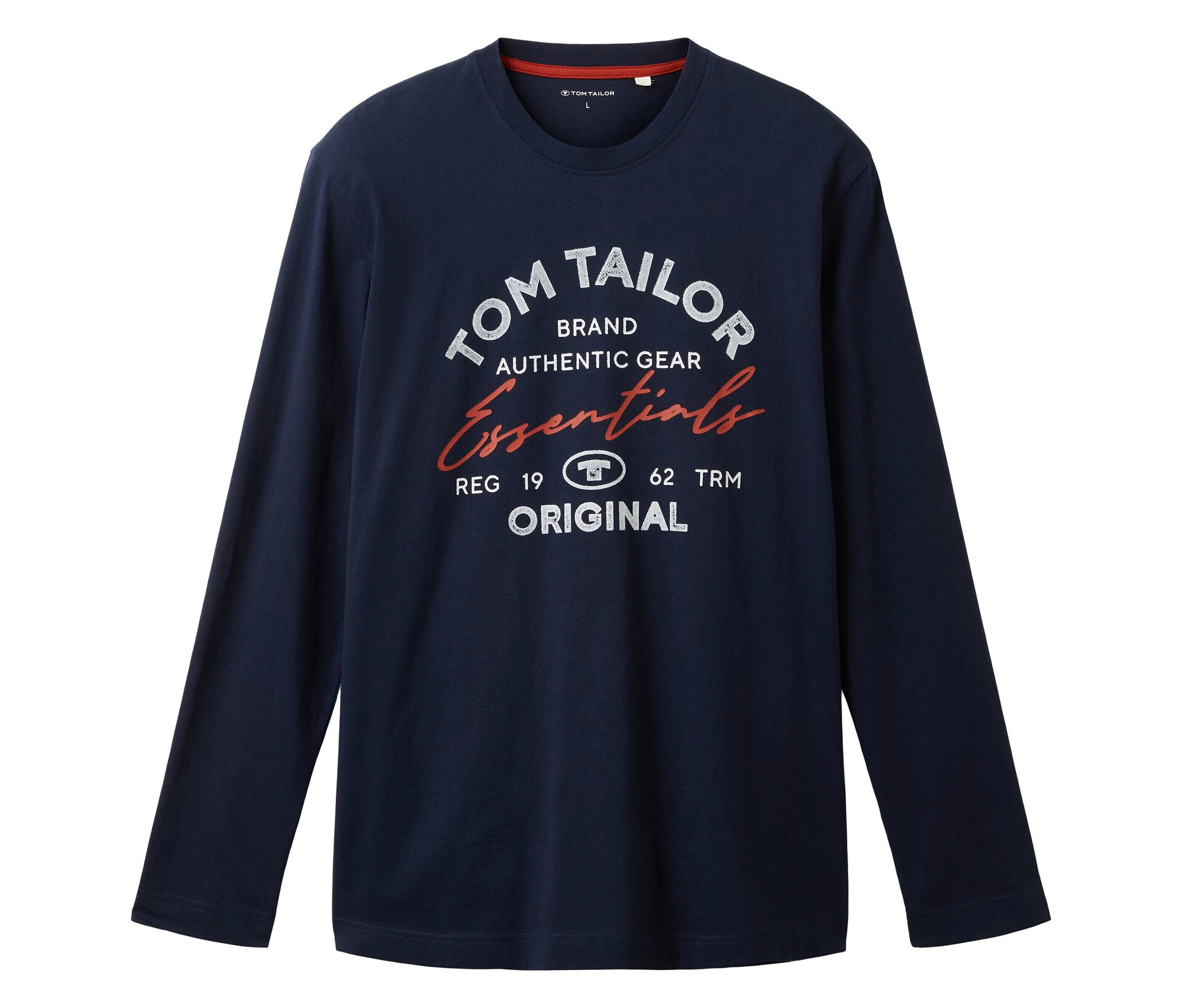 E-shop Tričko Tom Tailor s dlhým rukávom s logom, Sky Captain modrá