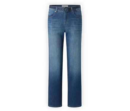 Modré džínsy Angels Denim »Lara City« Straight Fit s opaskom a pútkami.