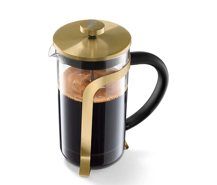 Zlatá kanvica french press 800 ml na 6 šálok.