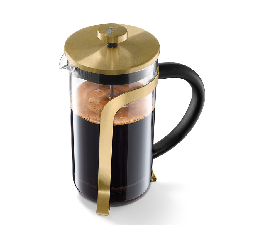 Zlatá kanvica french press 800 ml na 6 šálok.