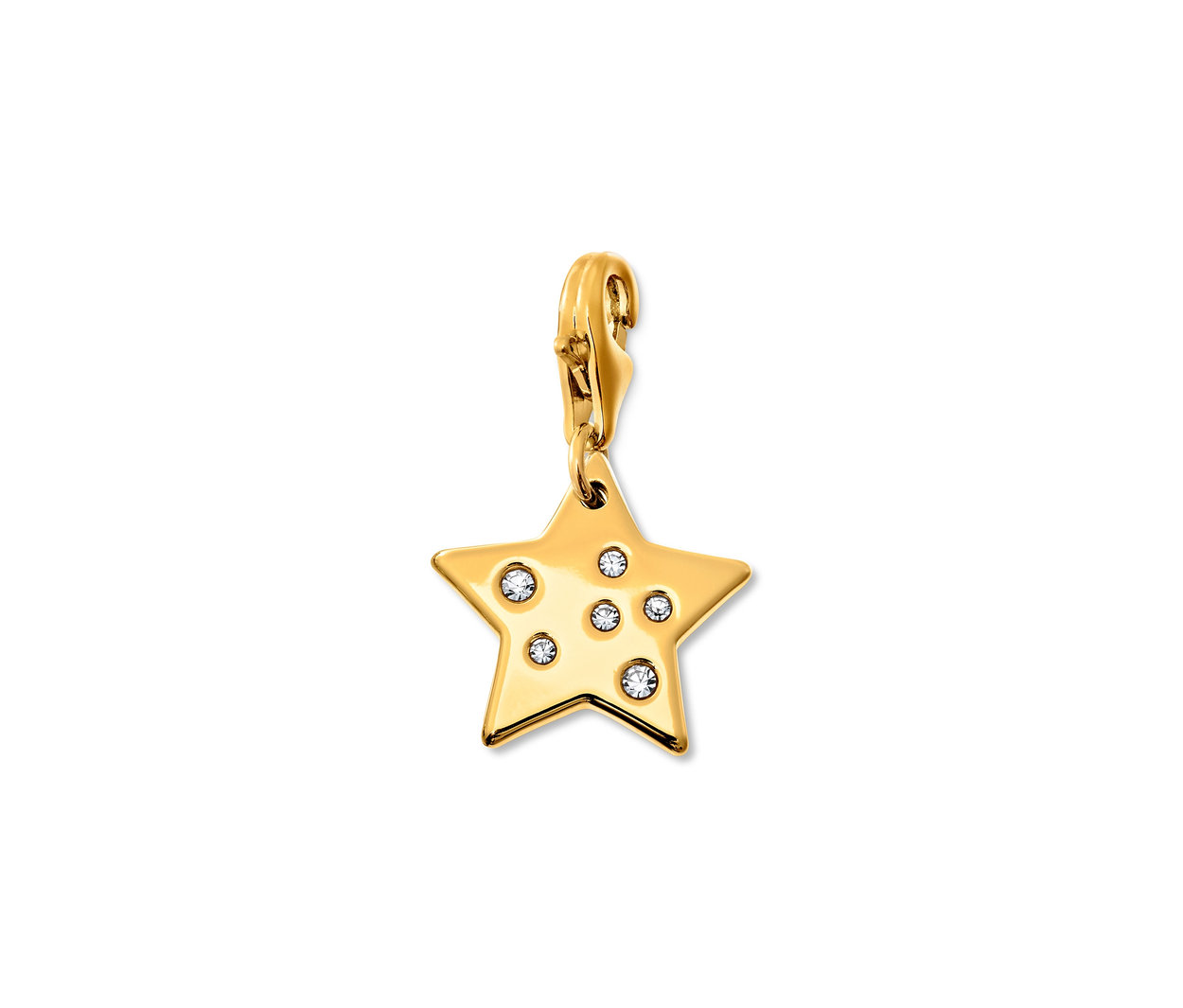 Zlatý prívesok v tvare hviezdy zo súpravy príveskov Moon and Stars.
