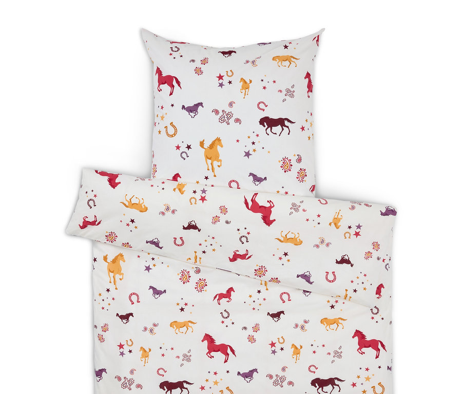 Detská renforcé posteľná bielizeň s motívom koní.