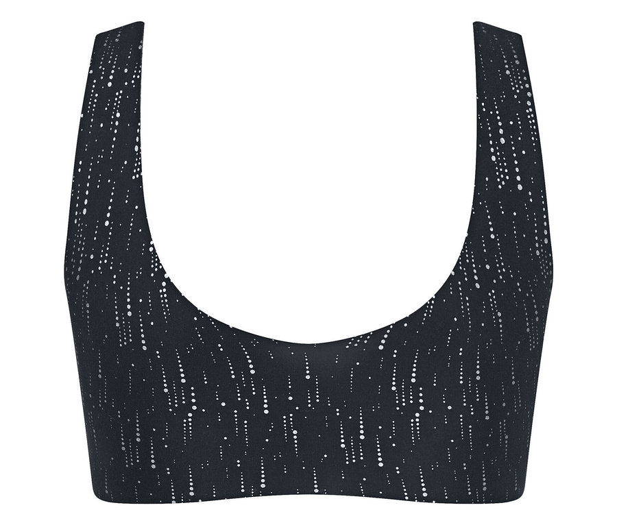Čierny top sloggi ZERO Feel 2.0 Festive Top s celoplošnou potlačou.