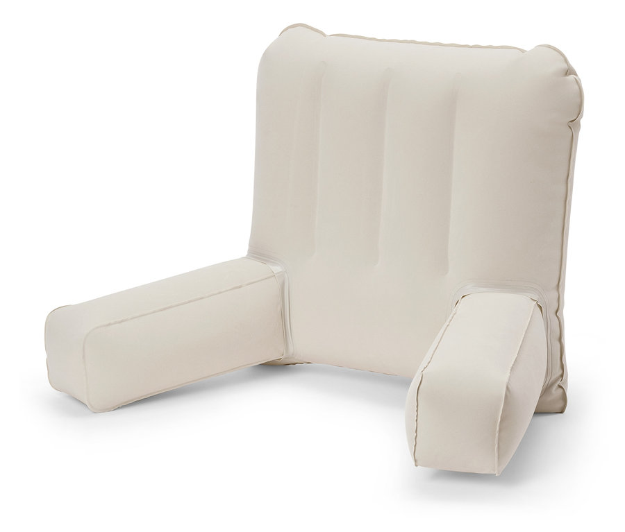 Béžový vankúš s opierkami na ruky.