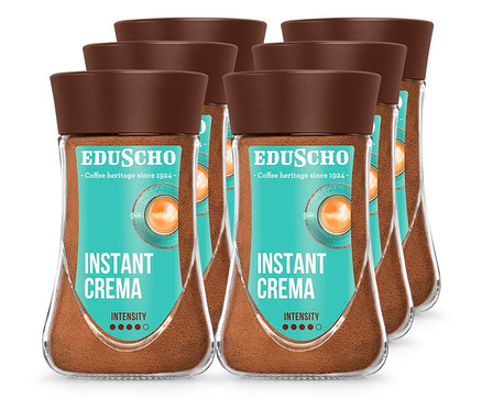 Šesť pohárov instantnej kávy EDU Instant Crema 180 g.