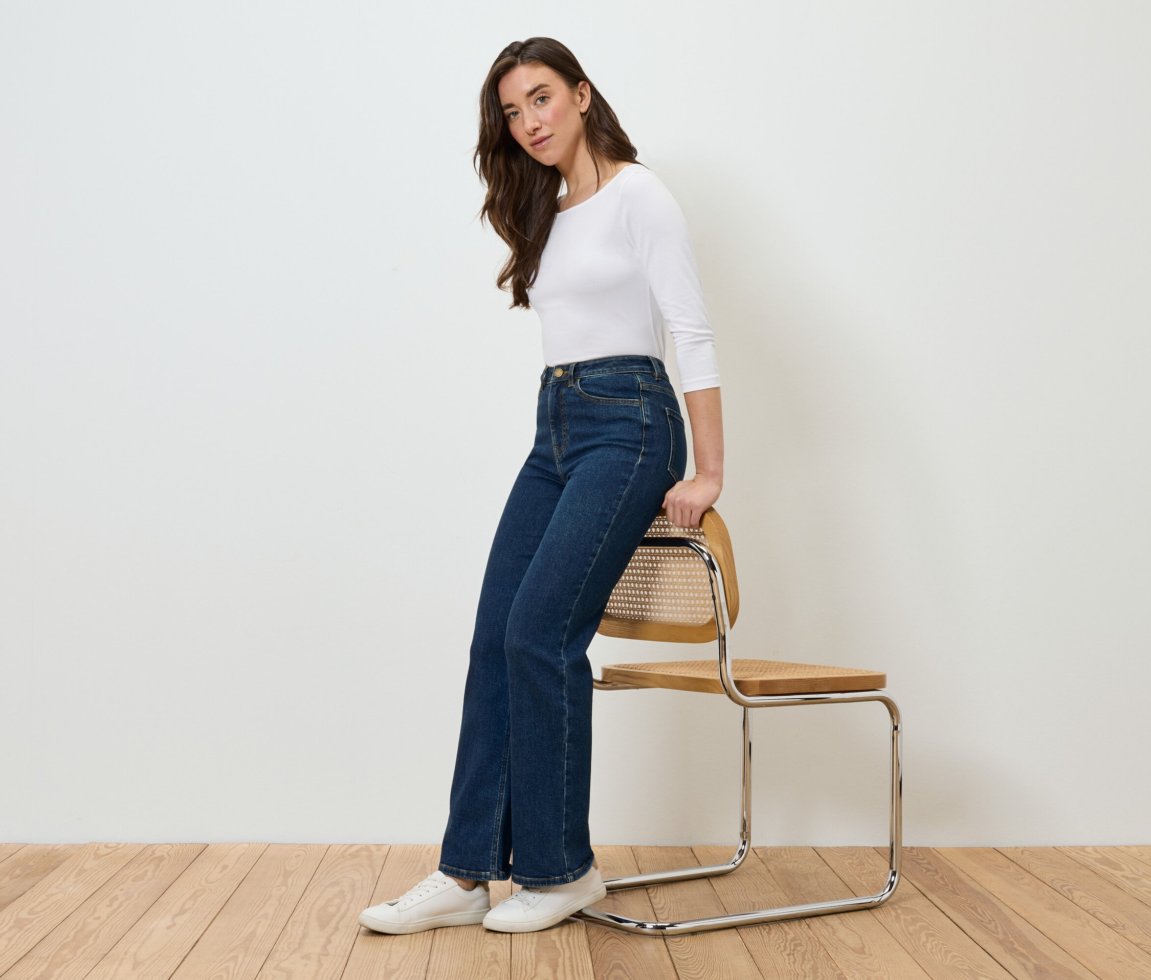Tchibo - Bootcut džínsy – strih »Lou«, tmavomodré