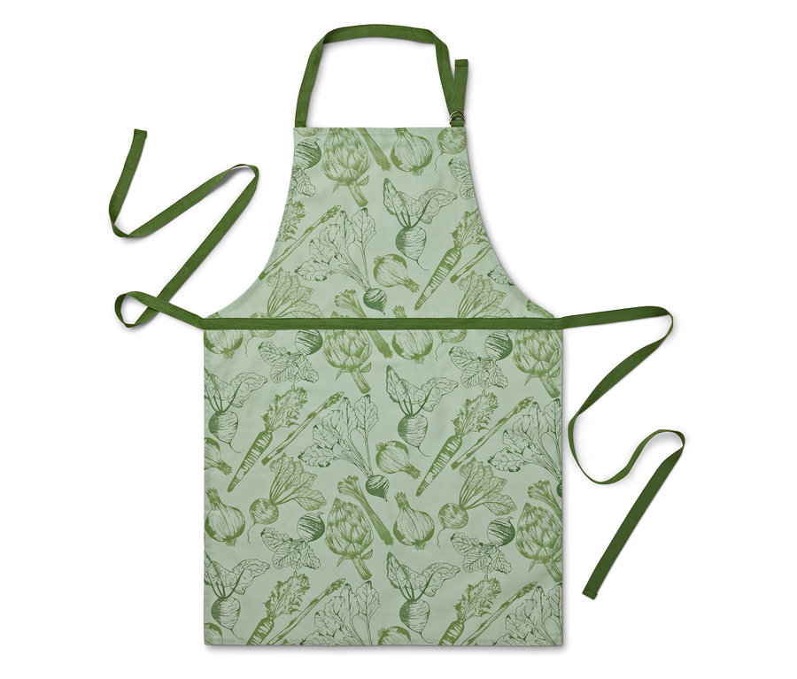 Zástera s potlačou zeleniny na svetlozelenom pozadí.