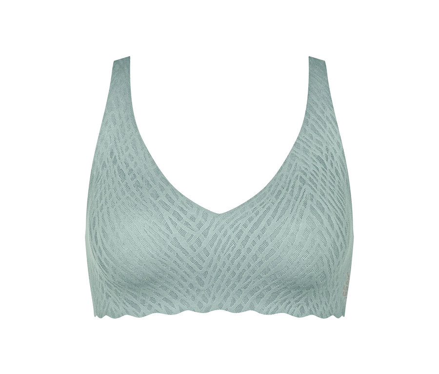 Detail mäkkej podprsenky sloggi ZERO Feel Bliss Soft Bra vo farbe misty turquoise.