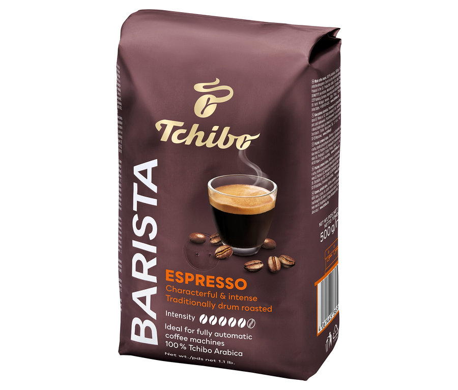Balenie 500g zrnkovej kávy Barista Espresso.