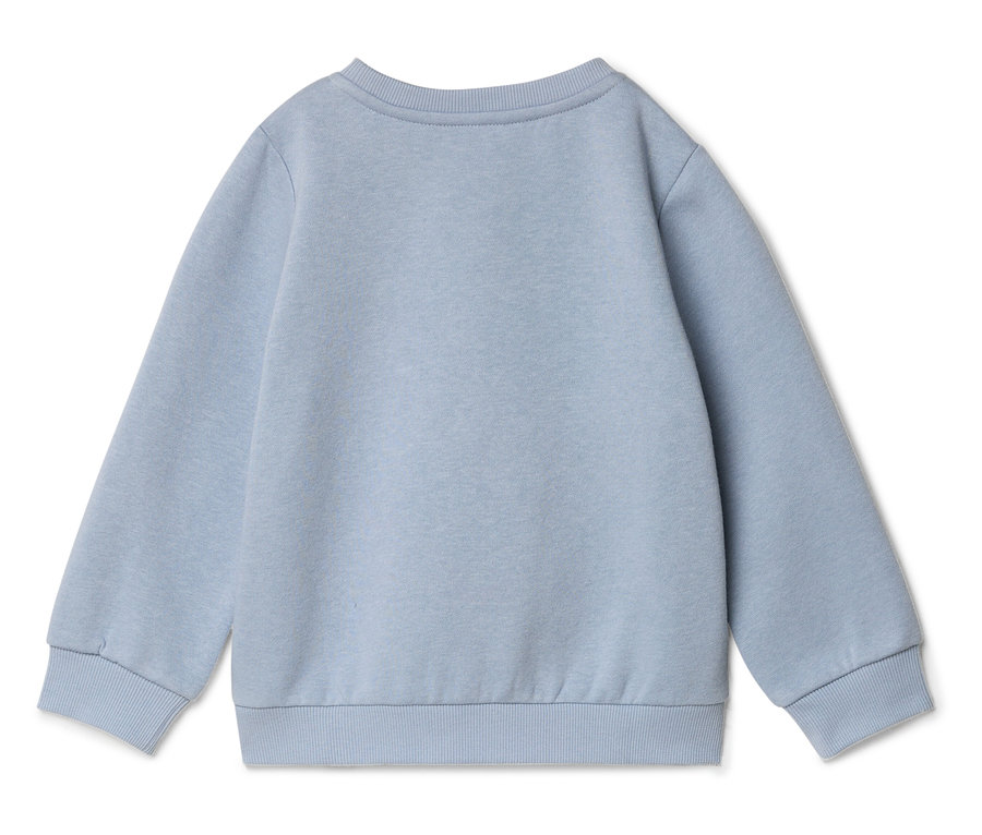Svetlomodrá mikina, pohľad zozadu.