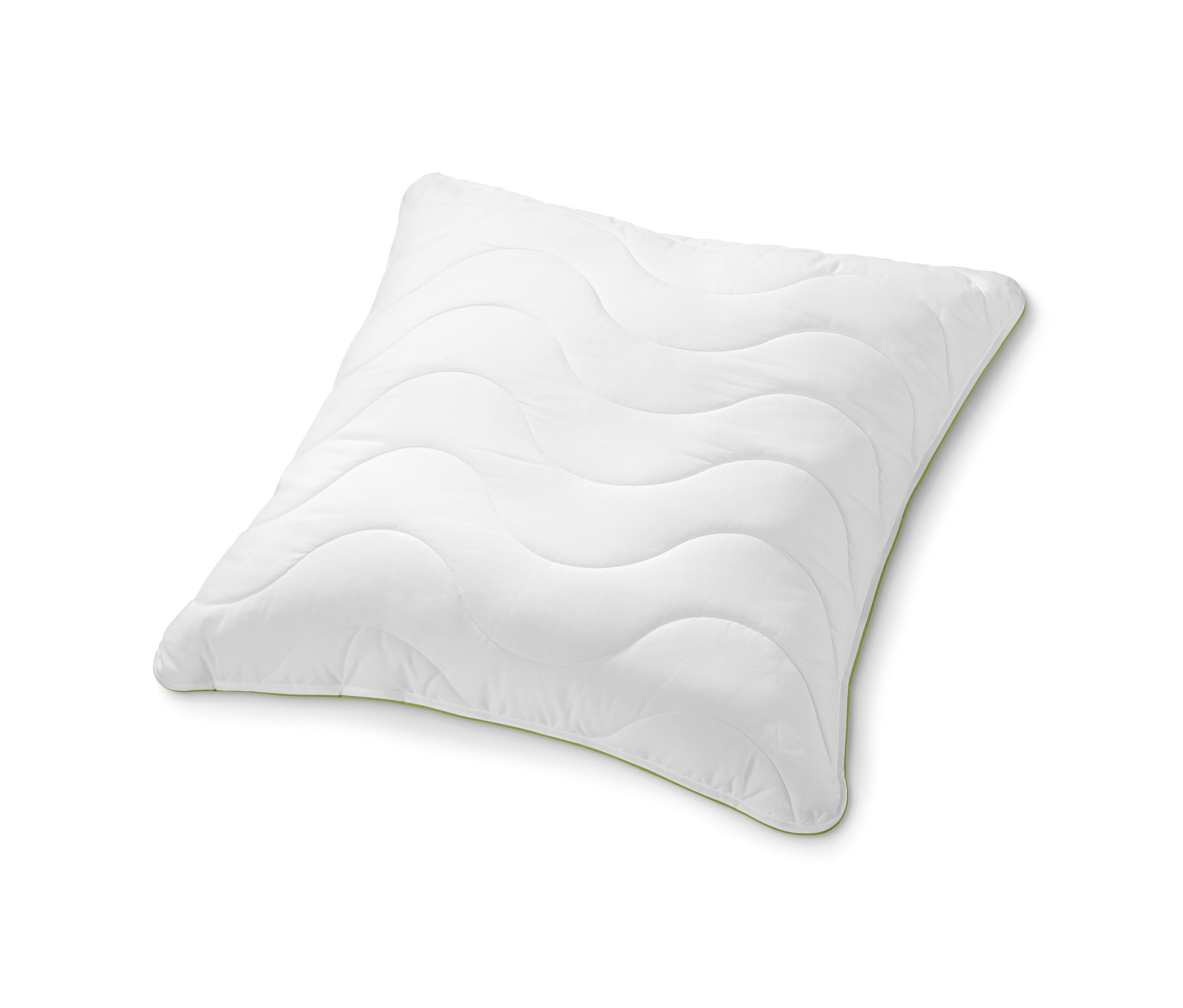 Biely vankúš irisette® greenline cca 80 x 80 cm na bielom pozadí.