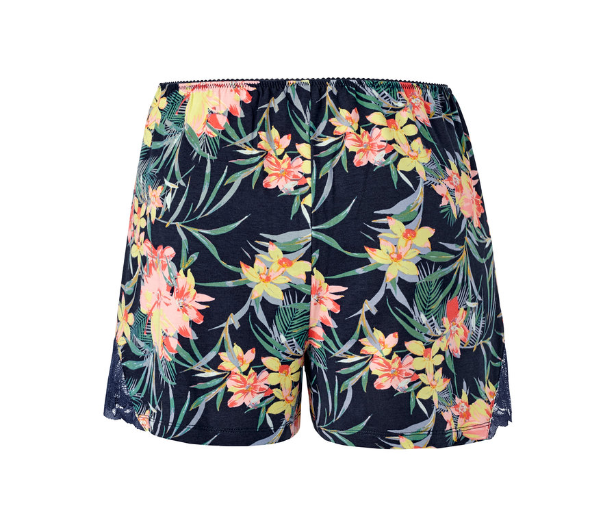 Šortky s tropickou potlačou.
