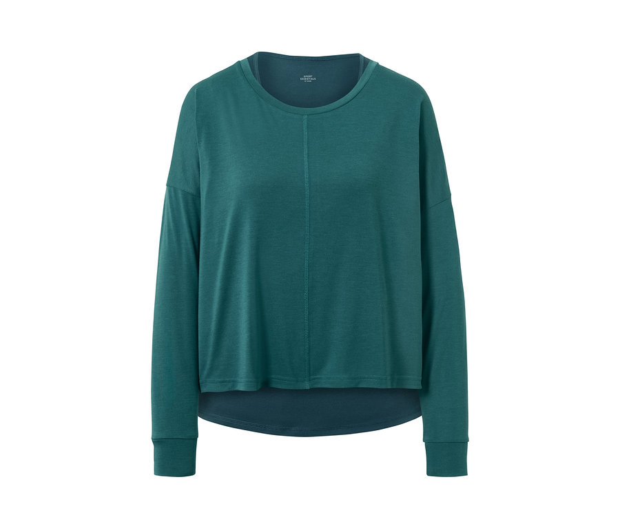 Smaragdovozelené športové tričko 2 v 1 s dlhými rukávmi.