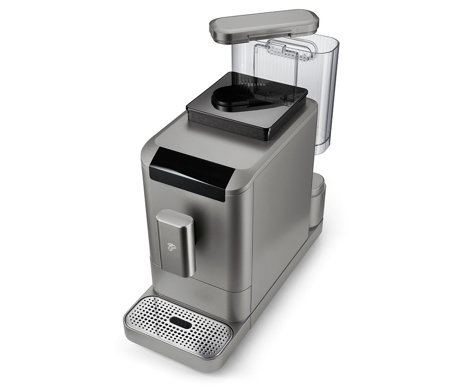 Detail plnoautomatického kávovaru »Esperto2 Caffè« v Titanium Silver farbe.