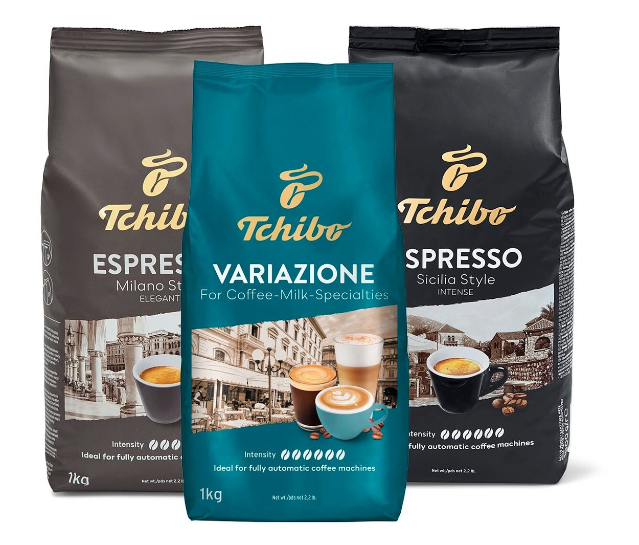 E-shop Ochutnávkový set 3 kg zrnkovej kávy Tchibo