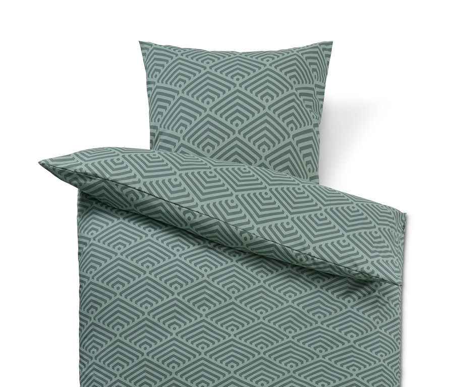 Súprava prémiových bavlnených obliečok so vzorom. Obsahuje obliečku na vankúš a prikrývku.