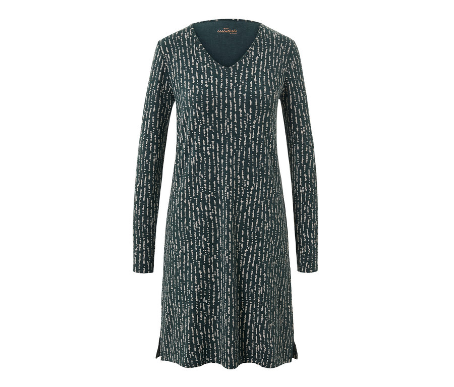 Zelená nočná košeľa s dlhým rukávom a vzorom.