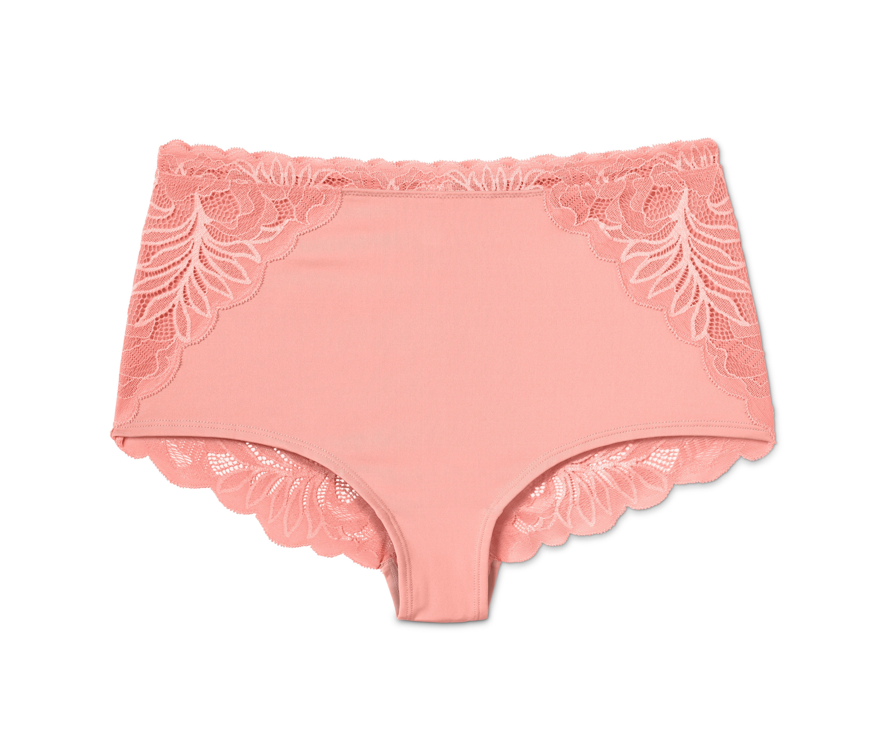 Marhuľové sťahovacie nohavičky s čipkou.