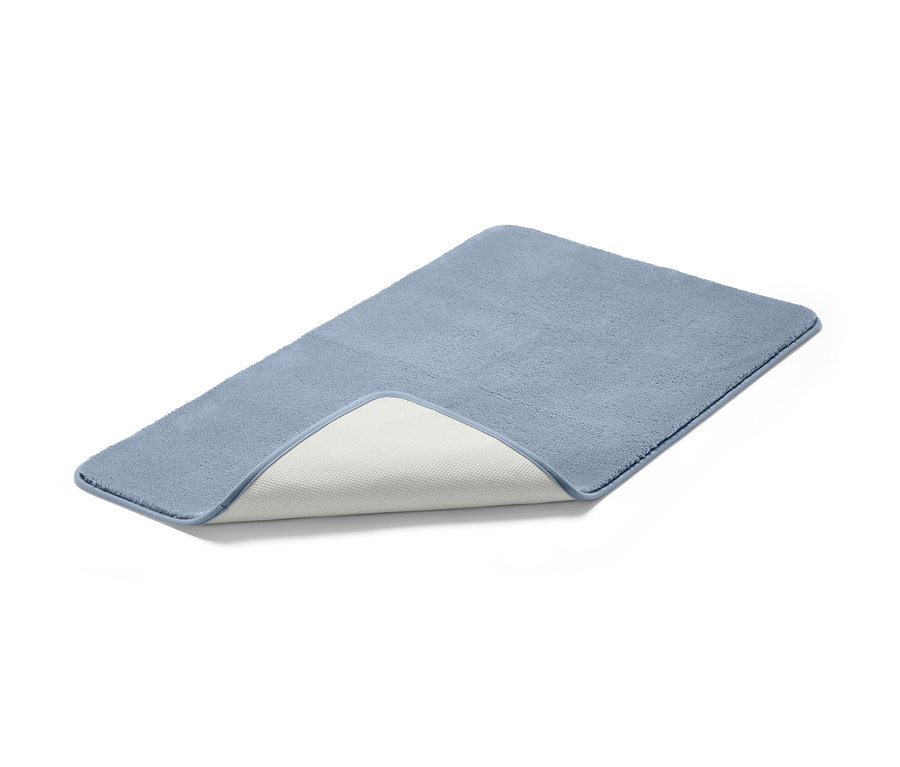 Modrá predložka do kúpeľne, cca 100 x 60 cm.