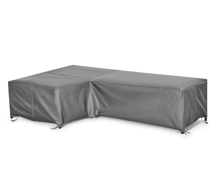 Sivý prémiový krycí obal na veľký rohový lounge nábytok.