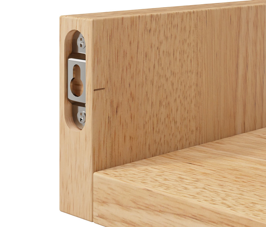 Detail upevnenia nástennej police cca 120 cm a 80 cm.