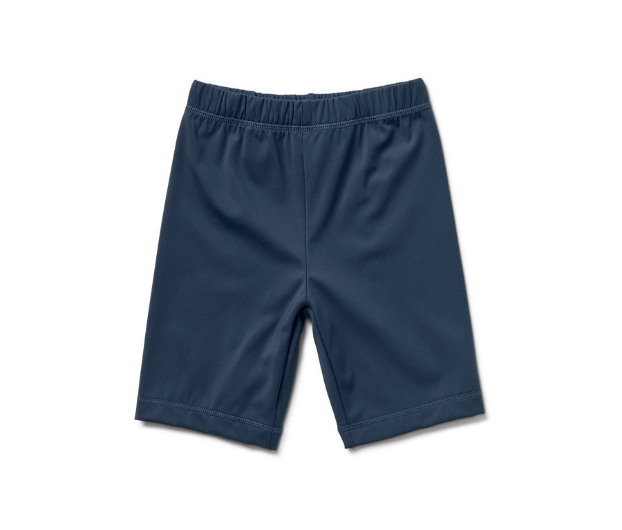 Tmavomodré detské plávacie šortky s UV ochranným faktorom 80.