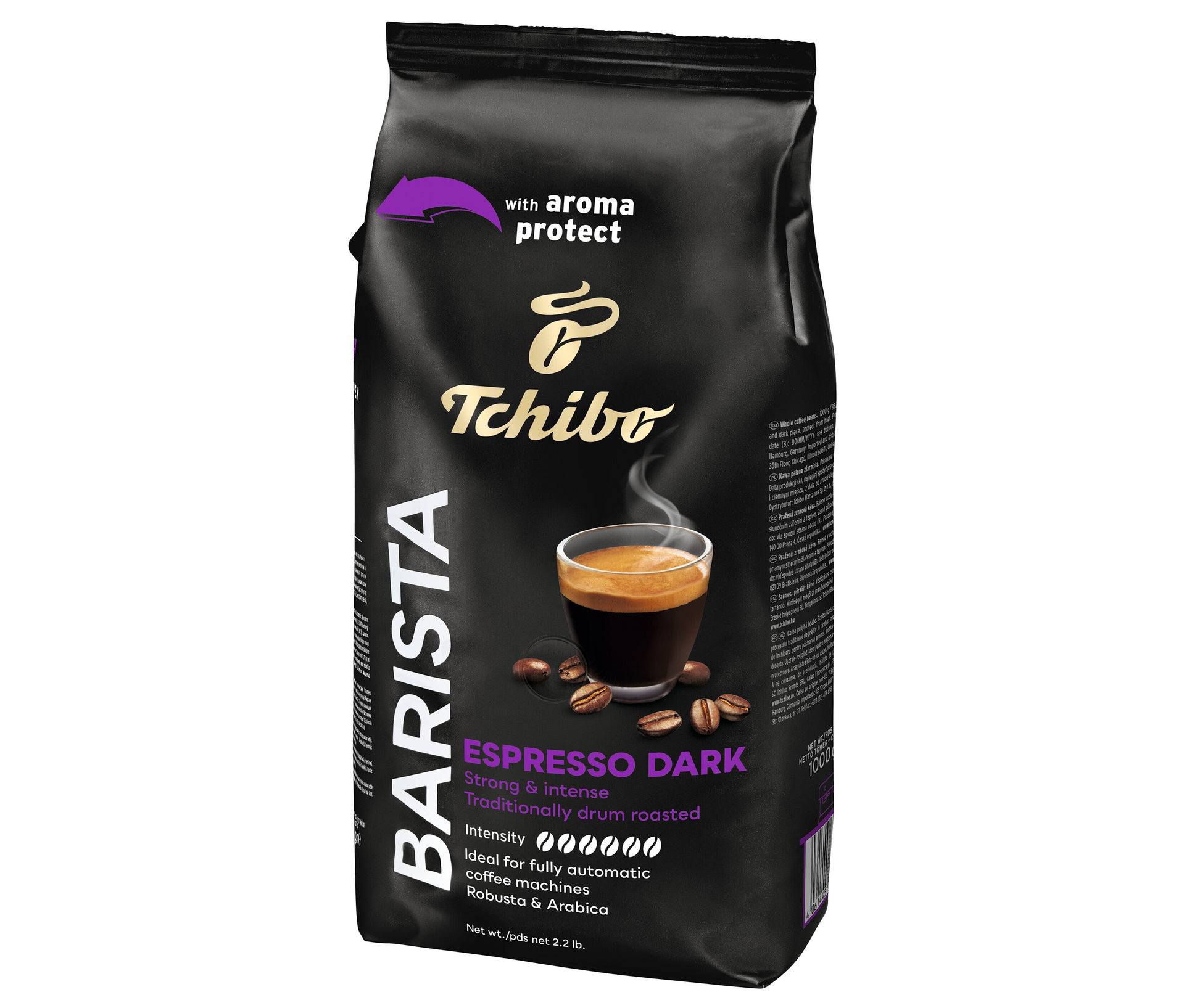 Tchibo - Barista Espresso Dark - zrnková káva, 1 kg - Intenzita: 6/6