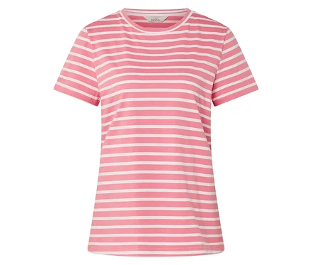 Pruhované ružovo-biele tričko.