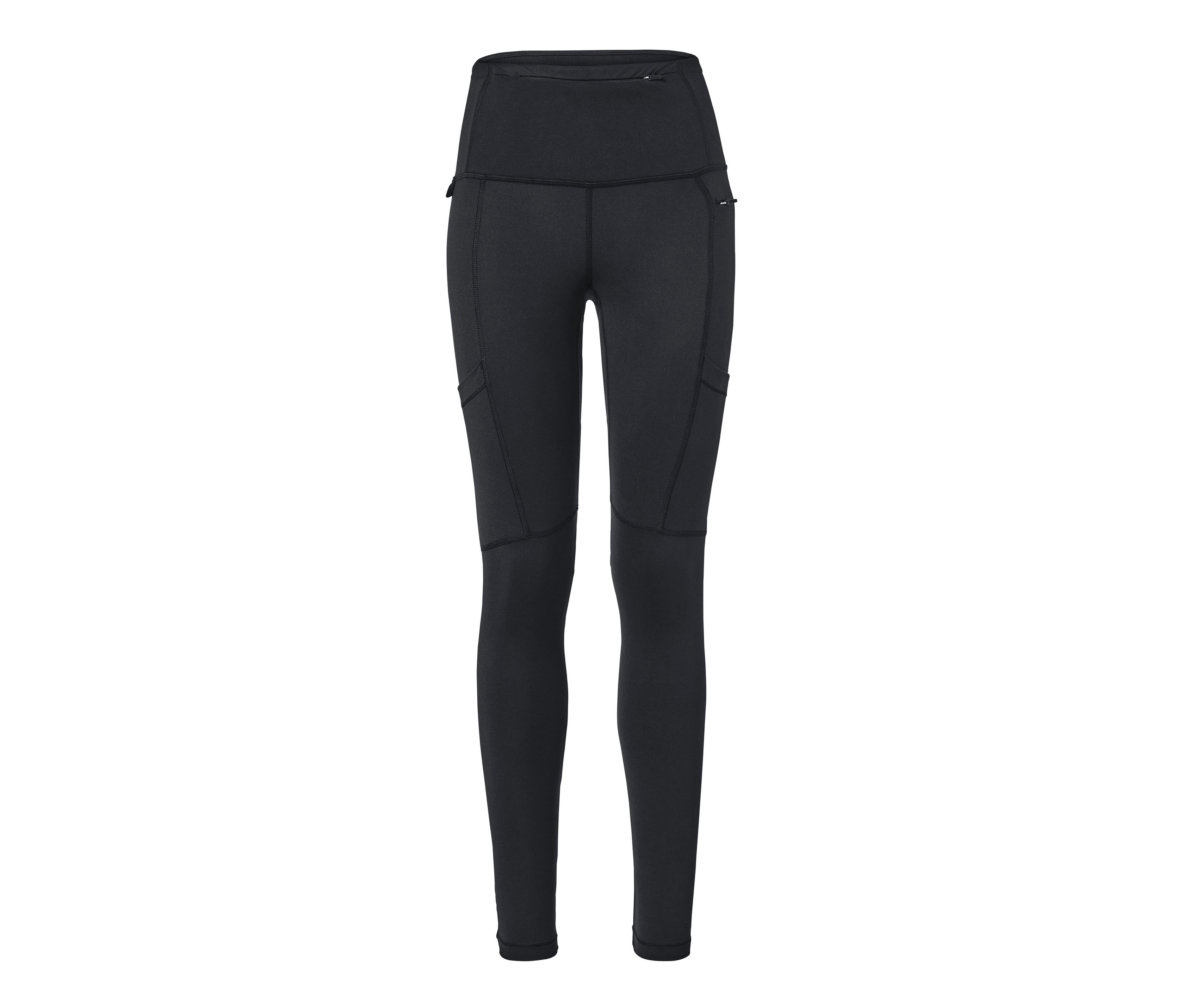 Čierne funkčné turistické legínsy s vreckami.