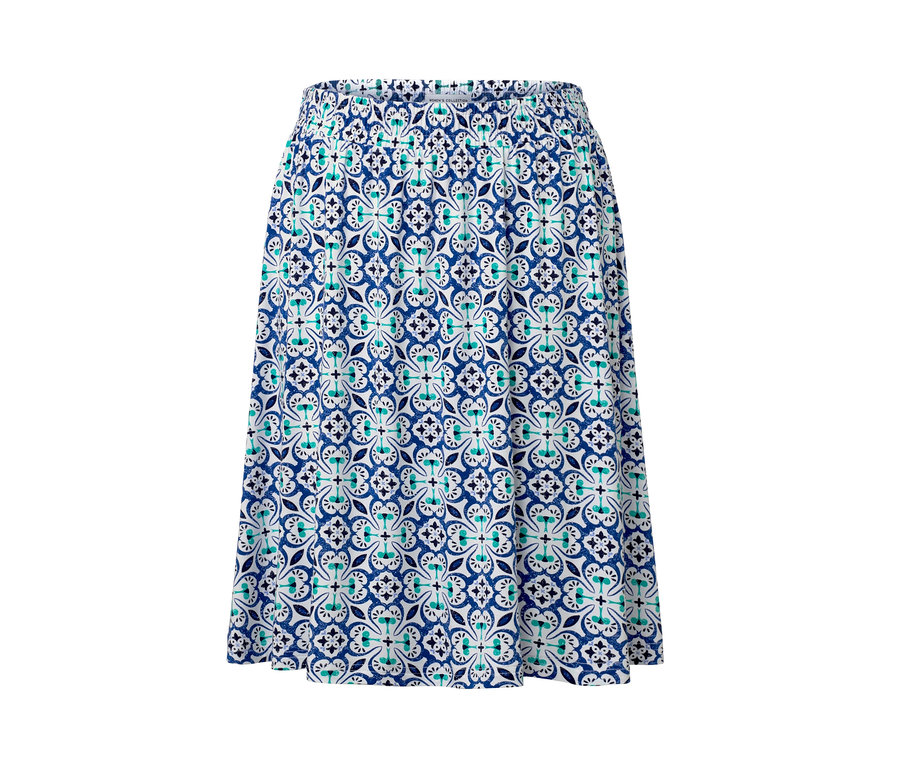 Džersejová sukňa s celoplošnou potlačou.