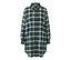 Zelená flanelová nočná košeľa s dlhým rukávom a kockovaným vzorom.