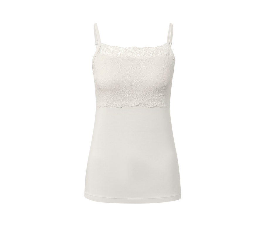 Krémové tielko s čipkou