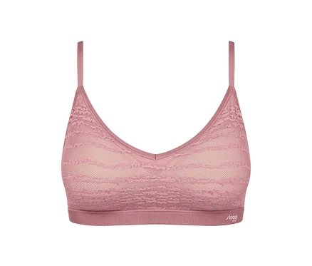 Ružová čipkovaná podprsenka sloggi FREE Evolve Hipster Lace, nočná ružová.