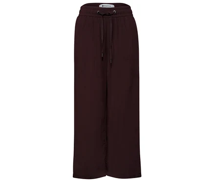Hnedé 7/8 nohavice culotte Street One »EMMA« so sťahovacou šnúrkou v páse.