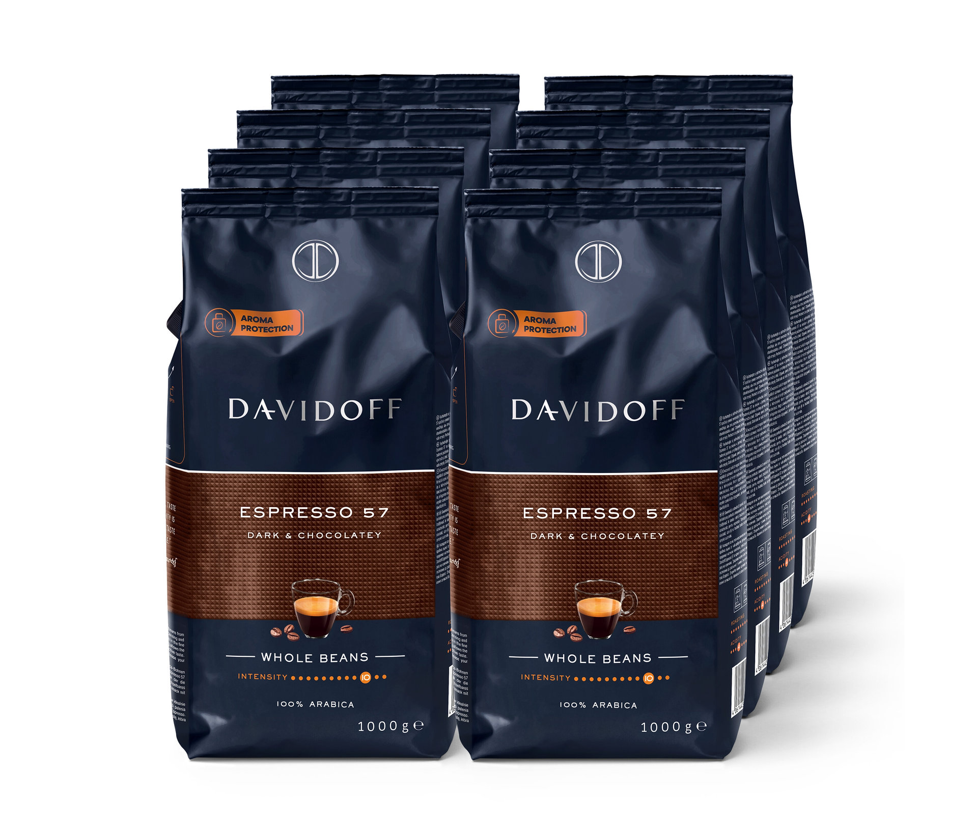 Tchibo - Davidoff Café Espresso 57 - 8 x 1 kg zrnkovej kávy - Intenzita: 10/12