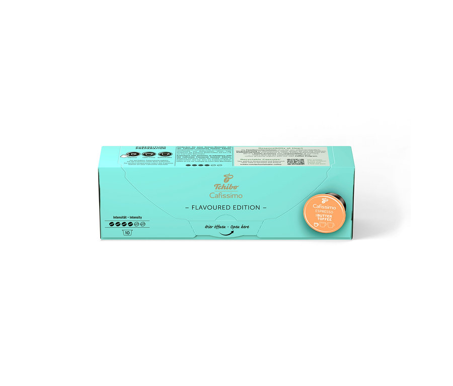 Balenie Cafissimo Flavoured Espresso - Buttertoffee s 10 kapsulami a jedna kapsula.