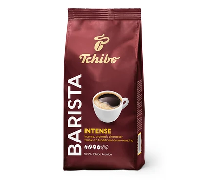 Balenie mletej kávy Tchibo Barista Intense. Na obale je obrázok šálky kávy.