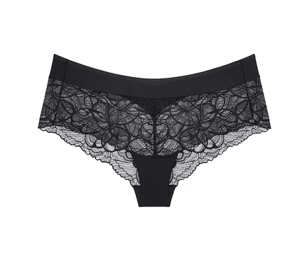 Čierne nohavičky Triumph Body Makeup Illusion Lace, čipkované.